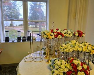 faux floral, centerpieces, blenders