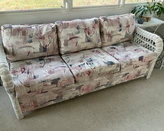 White Wicker Sofa-Bed