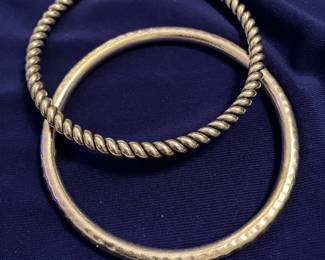 Heavy Sterling Silver Cuff Bracelets (both marked 925)