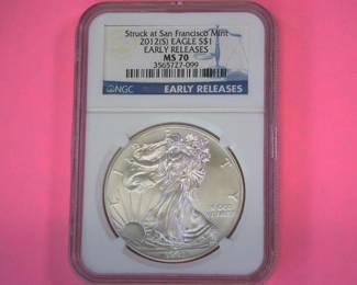 2012 Silver Eagle Early Release NGC MS70