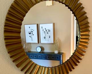 Gold, Round, Mirror