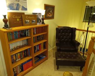 Books part 5 and highback reading chair with ottoman