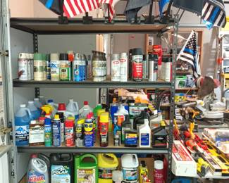 Paints and chemicals and window flags