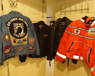 Riding jackets with patches