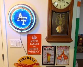 Glenfiddich clock and Air Force neon clock