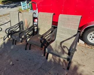 These next two photos are located at my place. 777 Cronin avenue Melbourne off of Sarno. $50 for all four chairs very good condition very sturdy.