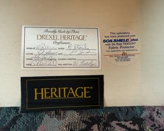 Heritage Label on Sofa