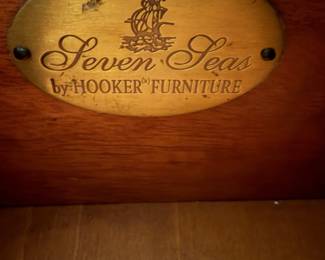 Label inside Hooker Chest of Drawers
