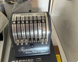 Vintage Paymaster Ribbon Writer and Signer Check Printer.