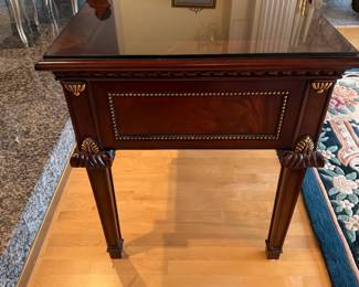 Side view of Mahogany Writing Desk.