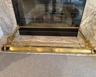 Brass Fireplace Fender (53in L | 15in D | 10in H Rail Guard) 