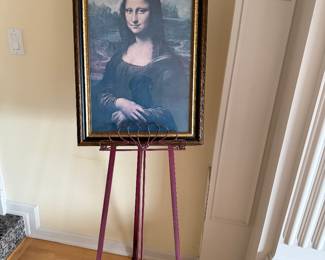 Mona Lisa Framed  Print 24in x 17.1/4in. Easel sold separately.