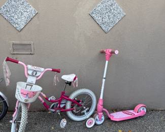 Girls TREK Mystic Bike, Radio Flyer Scooter.