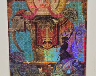 Iridescent Asian Inspired Puzzle, Ready To Be Framed