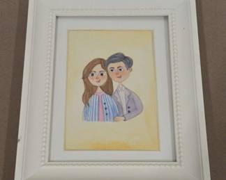 Cute Hand Drawn Couple In Frame