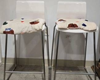 Two IKEA Glenn White Barstools
