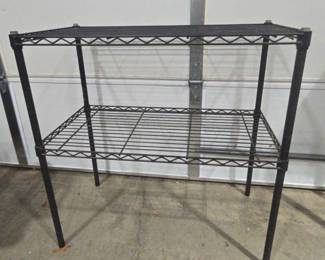 Sturdy Black Metal Shelf, Perfect In A Garage