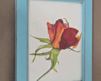 Original Signed Watercolor Rose