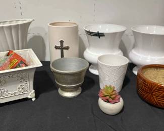 Lot Of Flowerpots And Vases 