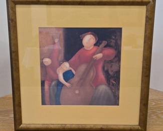 Musical Mother And Children Framed Print