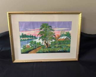 Oriental At The River Signed Print