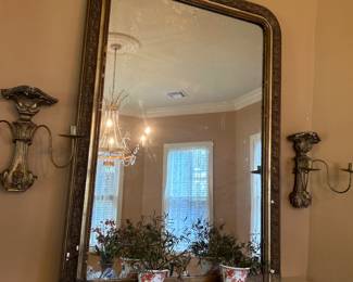 Louie Phillippe mirror , attractive French sconces 