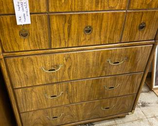 Mid Century Drexel High Boy, Brass Hardware