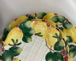 Fitz Floyd Pear Luncheon Set Plates Only, Platter 1991