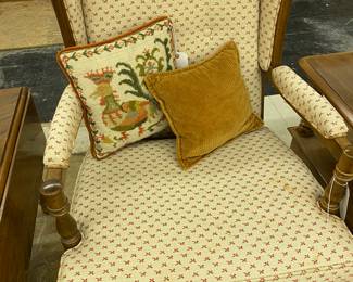 Ethan Allen Comfy Wing Back Chair/Ottoman