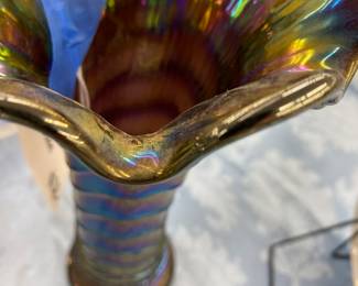 Vintage Imperial Glass Company, Electric Purple Spiral Vase