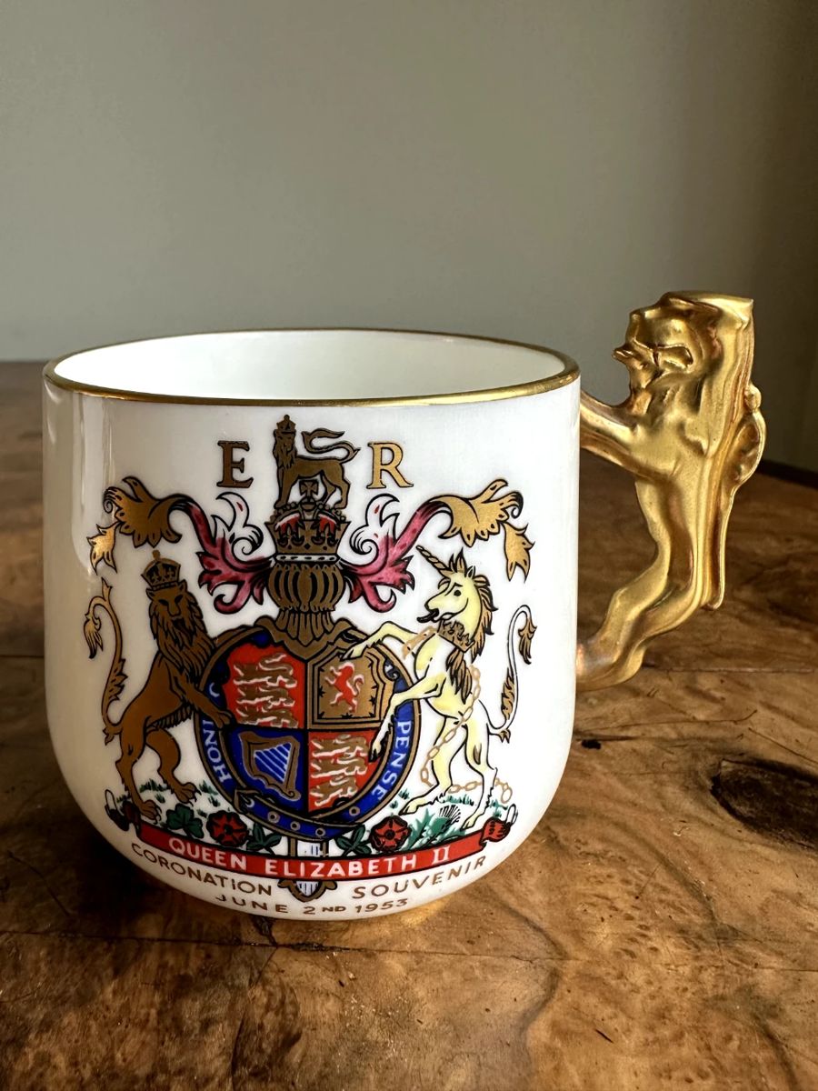 English Coronation mug, June 2, 1953
