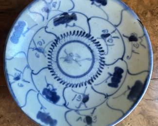 Antique Chinese blue and white dish
