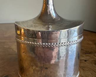 English sterling silver tea caddy circa 1900