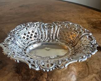 Austrian or German silver nut dish