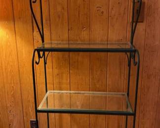 Green And Glass Metal Shelf
