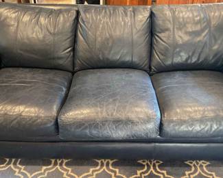Blue Leather Sofa