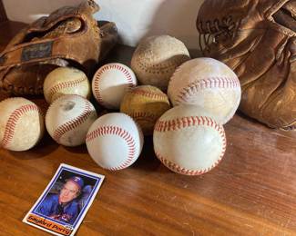 Vintage Leather MacGregor Baseball Glove, Westerns Catchers Glove, Gaylord Perry Card More