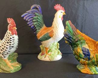 Vintage Ceramic Rooster Decorations