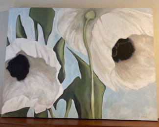 Hand Painted Floral On Canvas