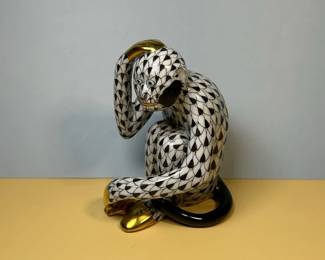 Scratching Monkey VHNM Herend Hvngary Hand Painted