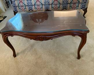 Wooden Glass Top Coffee Table