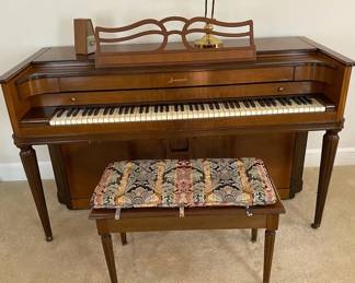 Acrosonic Piano With Bench, Lamp And Metronome