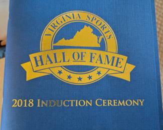 2018 Virginia Sports Hall of Fame Induction Ceremony Program