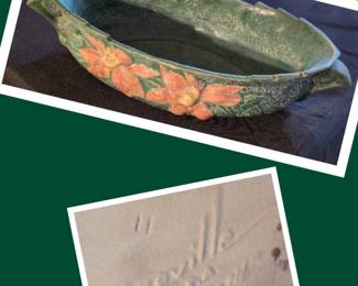 Roseville Pottery Clematis Console Bowl