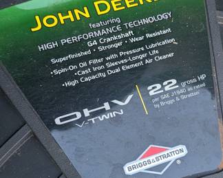 John Deere LA145 Riding Mower: 48”, 22HP (runs)