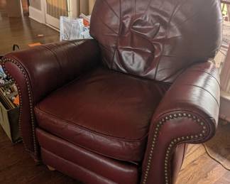 Burgundy Leather Recliner 