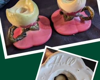 Hull Pottery Woodland Candle Holders