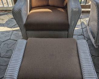 Wicker Chair and Ottoman