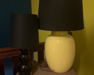 Mid-Century lamp, black $65                                                          Mid-Century lamp, yellow $50