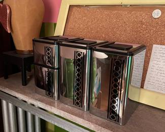 Mid-Century kitchen canister set $25